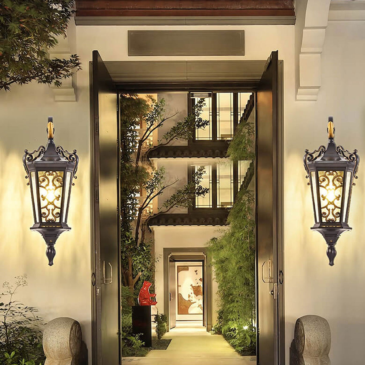 European Palace Outdoor Waterproof 1-Light Wall Sconce Lamp – Elegant Exterior Lighting