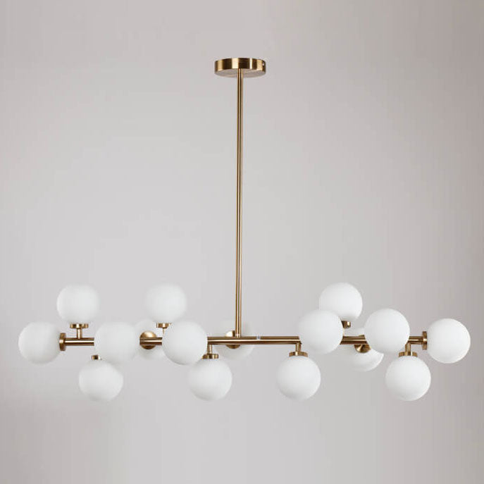 Nordic Light Luxury Glass Ball Chandelier - Magic Bean Island Light, 16-Light
