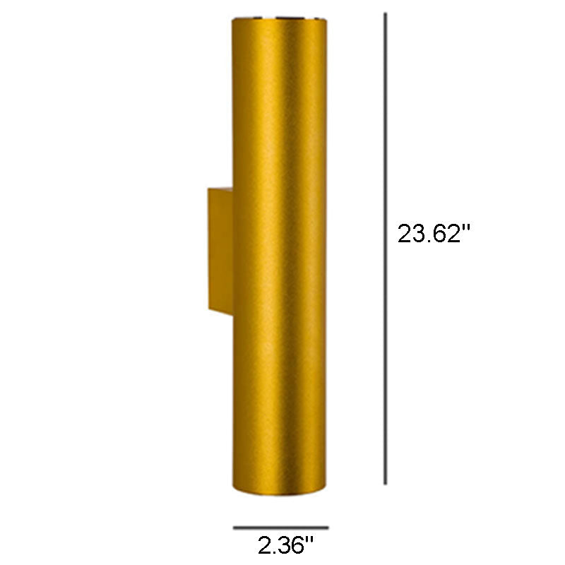 Sleek Aluminum 2-Light Cylindrical Wall Sconce Lamp