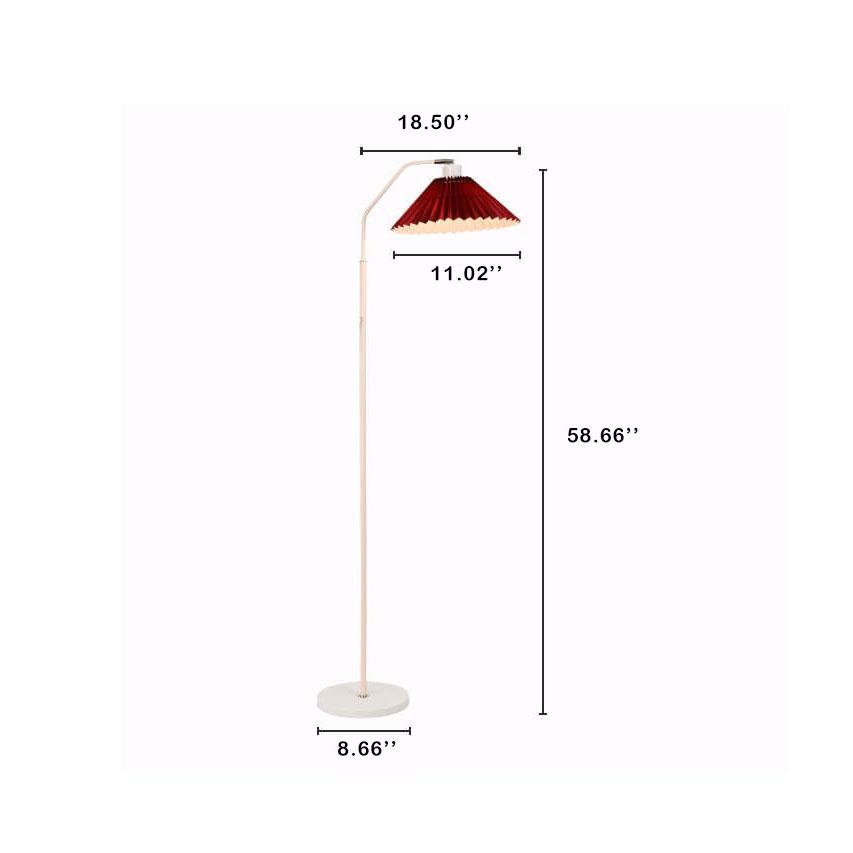Elegant Minimalist Floor Lamp with Pleated Fabric Shade - 1-Light