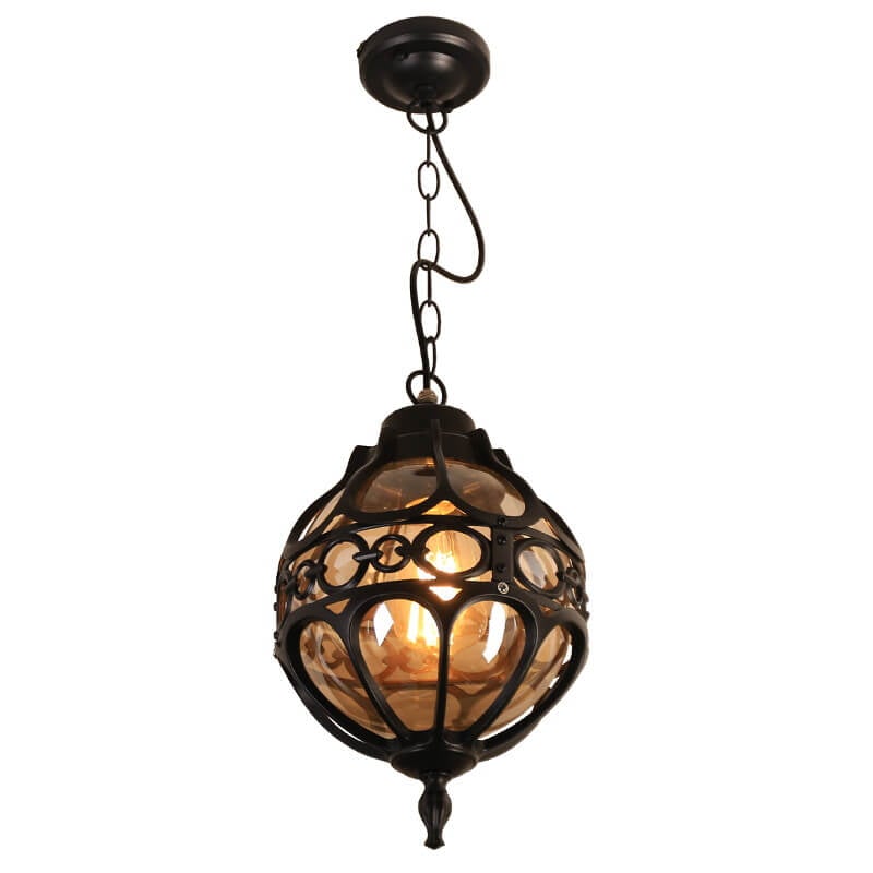 Retro Industrial Globe Pendant Light - 1-Light Outdoor Waterproof Fixture