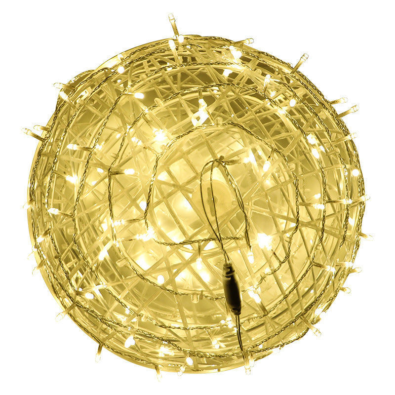 Twisted Ball LED Outdoor Hanging Light – Waterproof, Decorative Garden Light