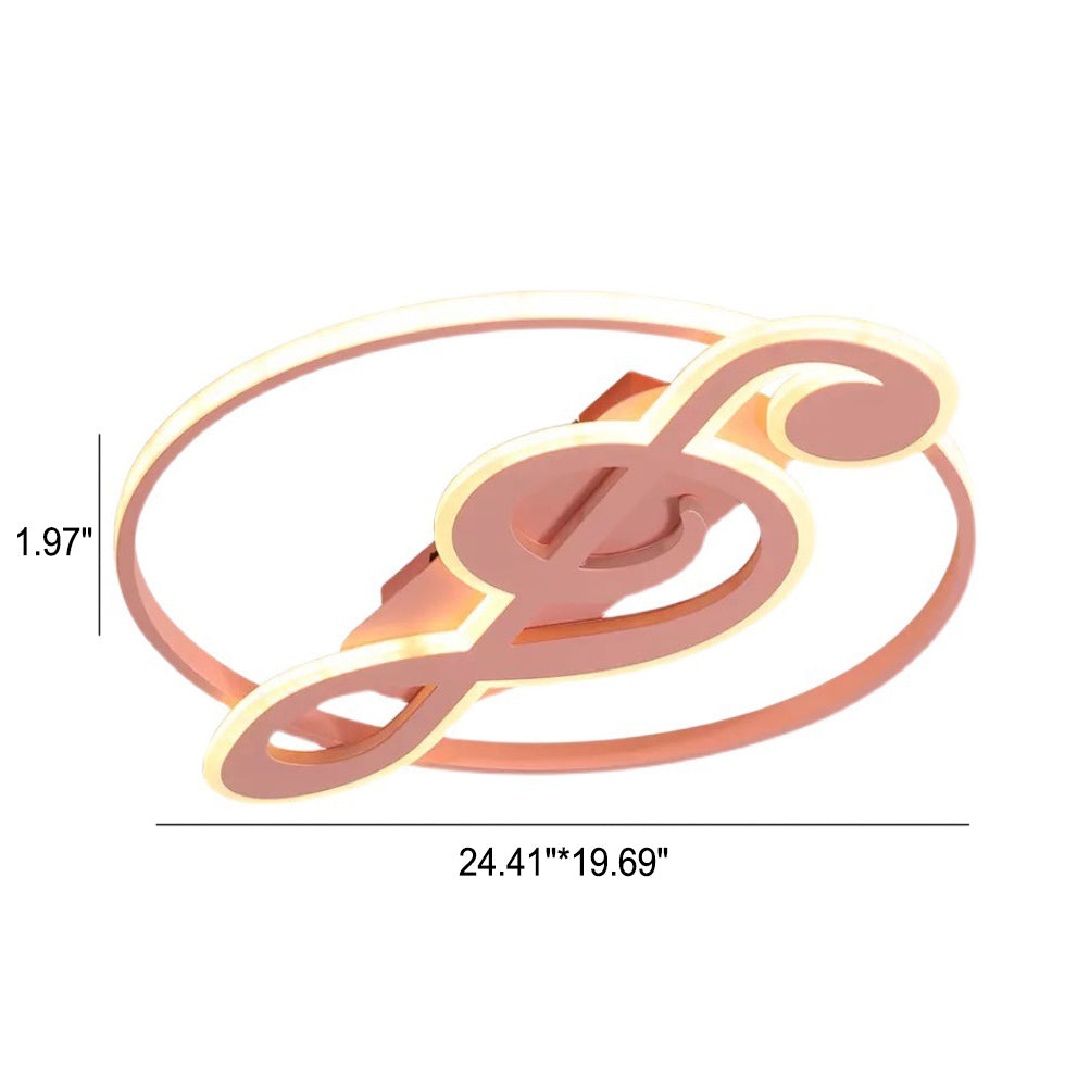 Nordic-Inspired LED Flush Mount Ceiling Light with Creative Music Notes Design