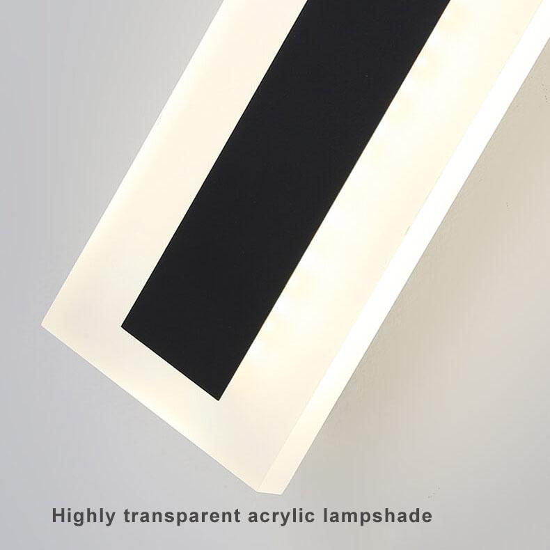 Sleek Elongated Bar 1-Light LED Outdoor Wall Light – Waterproof Acrylic Fixture
