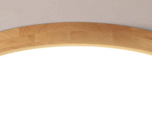 Ultra-Thin Nordic Solid Wood Round LED Flush Mount Ceiling Light