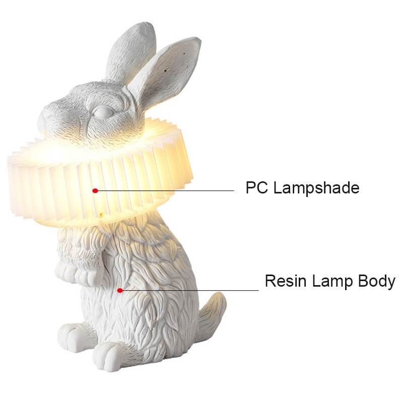 Contemporary Resin Rabbit LED Table Lamp - One-Light Creative Home Accent