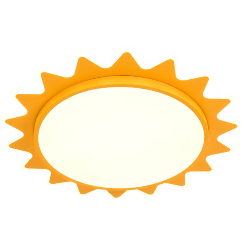 Whimsical Cartoon Sun LED Flush-Mount Ceiling Light