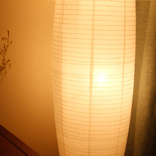 Nordic Minimalist Rice Paper Column Floor Lamp, 2-Light Standing Lamp