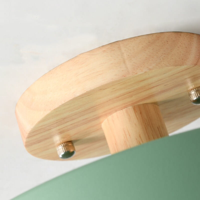 Nordic Round Log LED Ceiling Light - Semi-Flush Mount, Modern Nordic Design