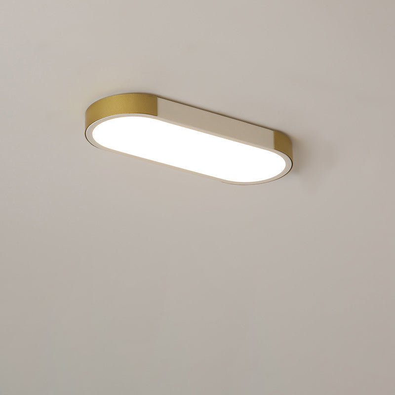 Sleek Modern Minimalist Rectangular Ring LED Flush-Mount Ceiling Light