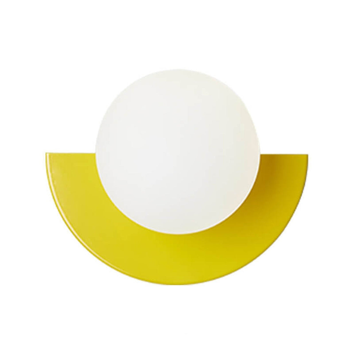 Modern Minimalist Glass Sphere Wall Sconce Lamp with Colorful Semicircle Design - 1-Light