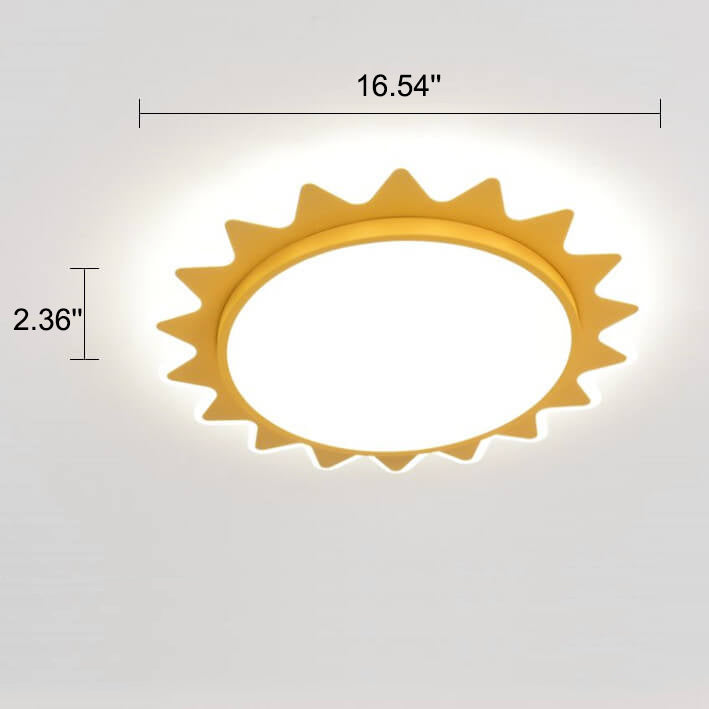 Whimsical Cartoon Sun LED Flush-Mount Ceiling Light