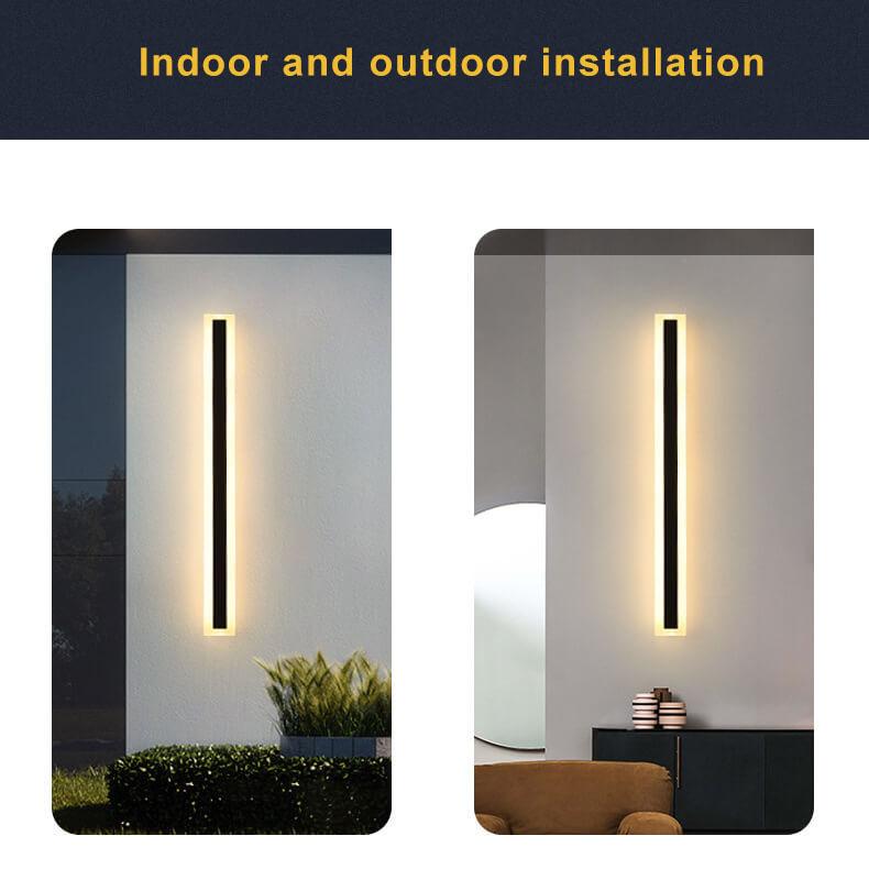 Sleek Elongated Bar 1-Light LED Outdoor Wall Light – Waterproof Acrylic Fixture