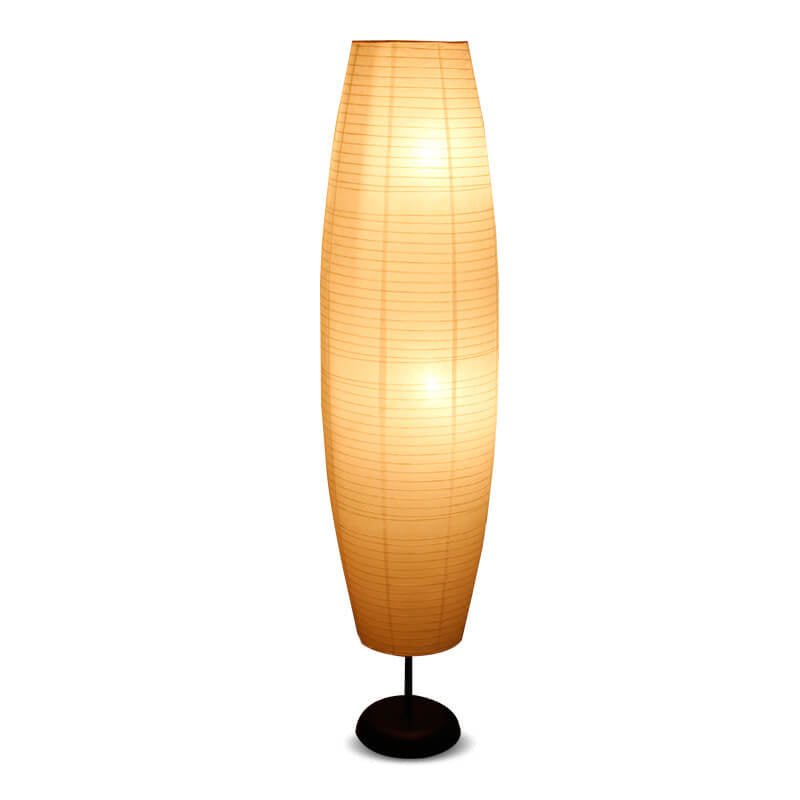 Nordic Minimalist Rice Paper Column Floor Lamp, 2-Light Standing Lamp