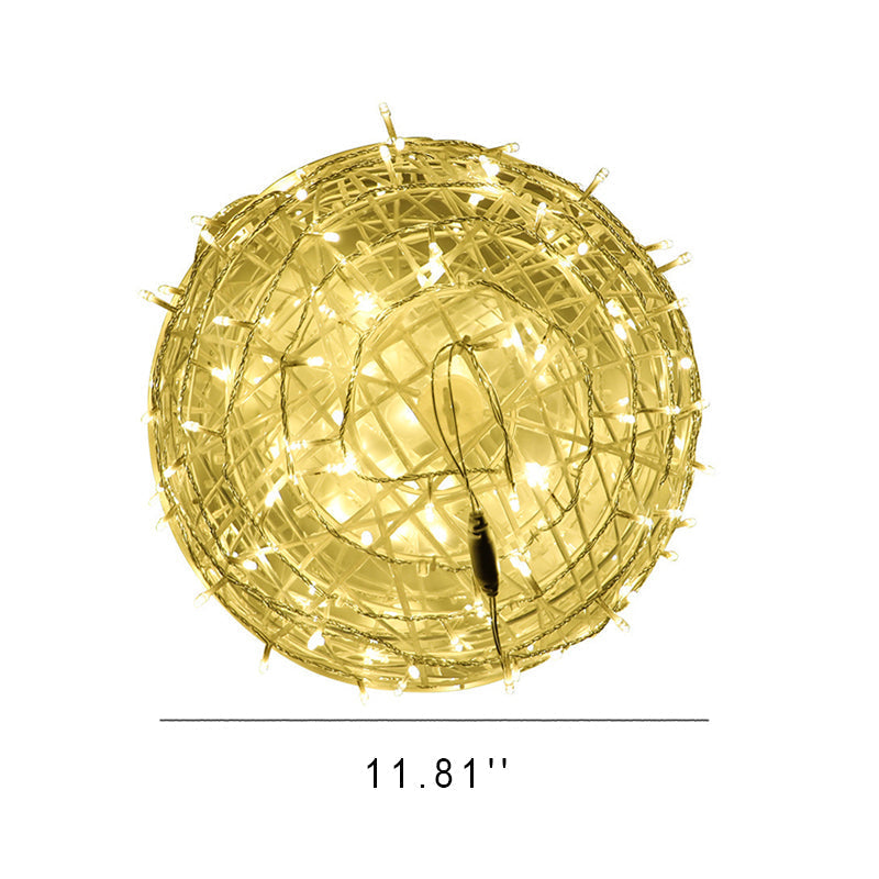 Twisted Ball LED Outdoor Hanging Light – Waterproof, Decorative Garden Light