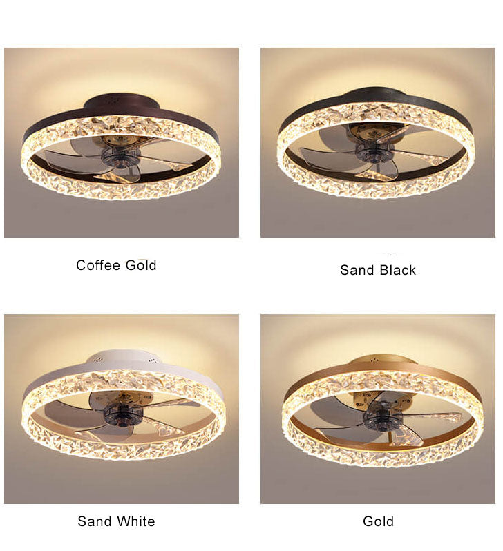 Contemporary Circle Ring LED Ceiling Fan Light – Semi-Flush Mount