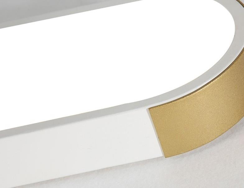 Sleek Modern Minimalist Rectangular Ring LED Flush-Mount Ceiling Light