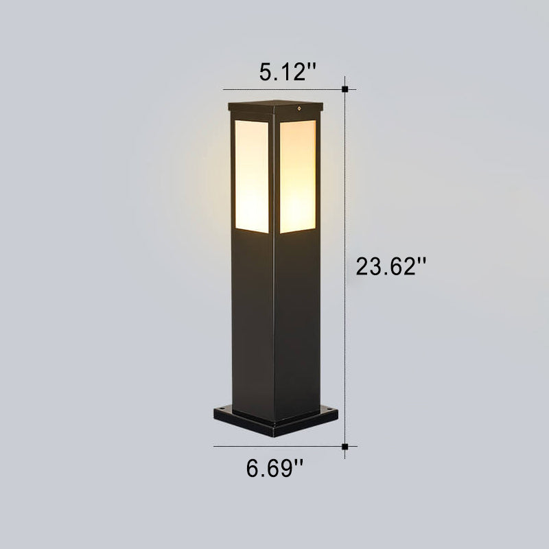 Chic Modern Solar Lawn Square Column Outdoor Waterproof Path Light