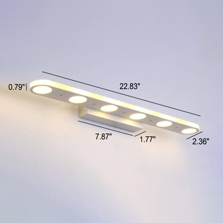 Modern White Oval Acrylic Vanity Light – Long Sleek Wall Sconce Lamp (4- or 6-Light)