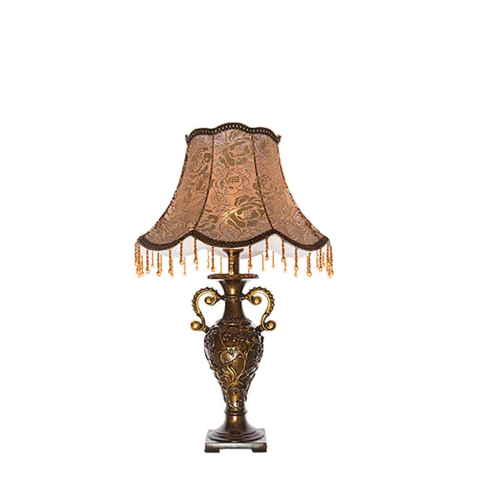 European Vintage Fabric 1-Light Table Lamp – Antique-Style Elegance for Classic Interiors