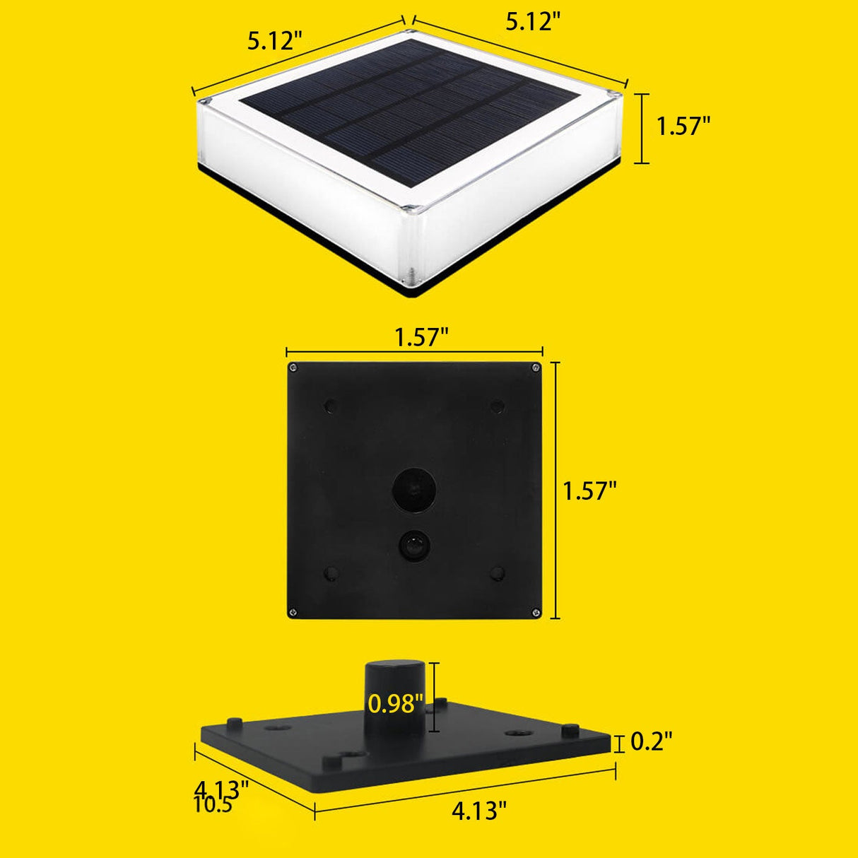 Modern Solar RGB Square Post Head Light for Outdoor Garden & Landscape Lighting