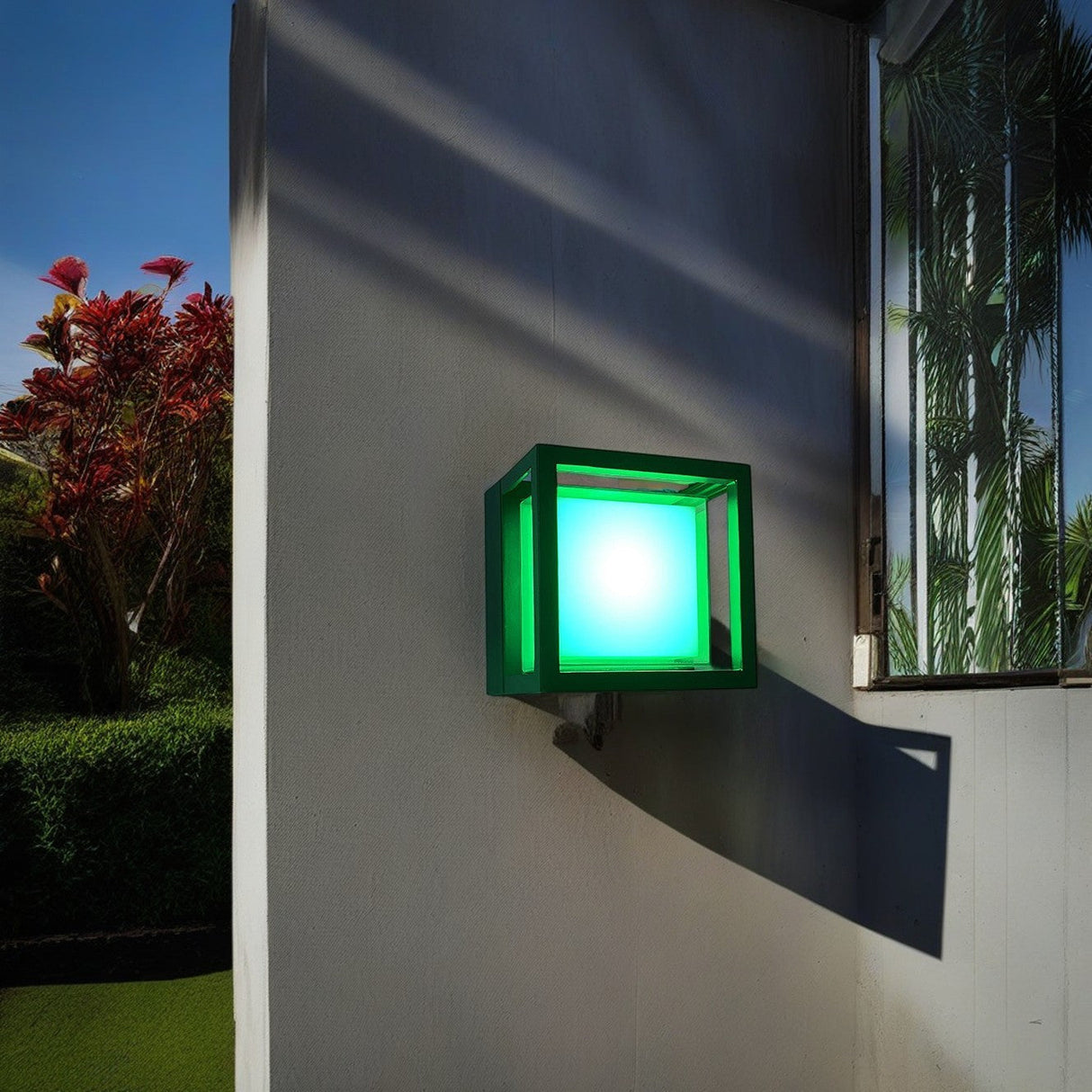 Modern Minimalist Waterproof Square LED Outdoor Wall Sconce Lamp - Aluminum & Acrylic, Garden