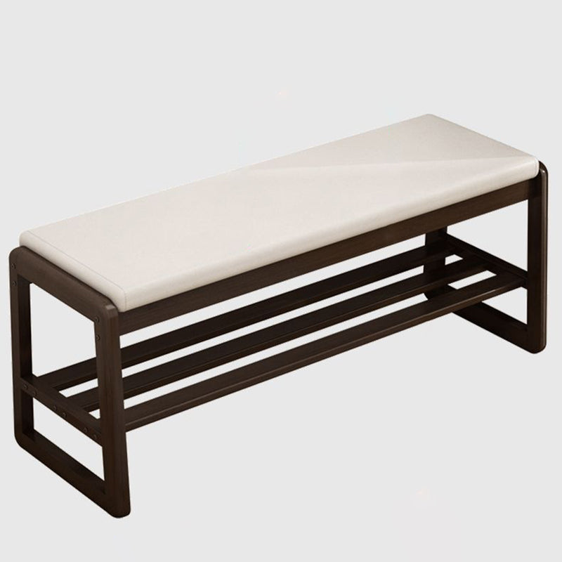 Sleek Contemporary Scandinavian Rectangular Solid-Wood Shoe Storage with 1 Shelf - Entryway Organizer