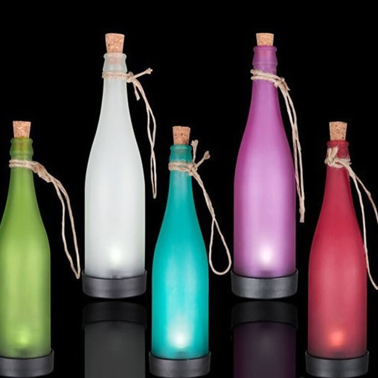 5-Pack Solar Wine Bottle LED Lights for Outdoor Decor - Hanging Lights