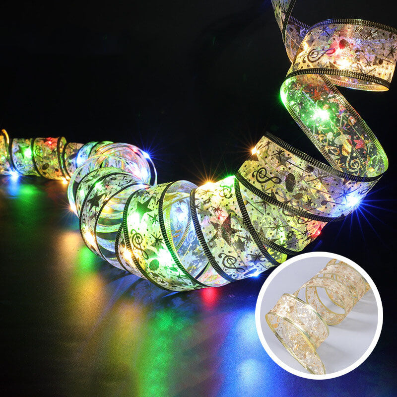 LED String Lights for Christmas Tree Decoration - Ribbon Gift
