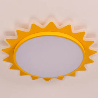 Whimsical Cartoon Sun LED Flush-Mount Ceiling Light
