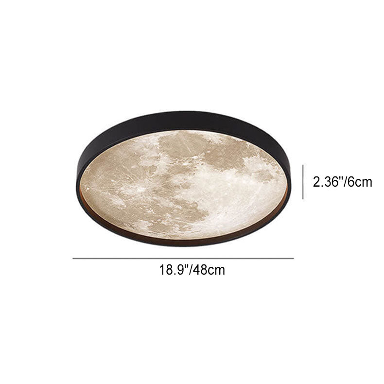 Nordic Moon Round LED Flush Mount Ceiling Light — Creative Minimalist Design with Soft Ambient Glow