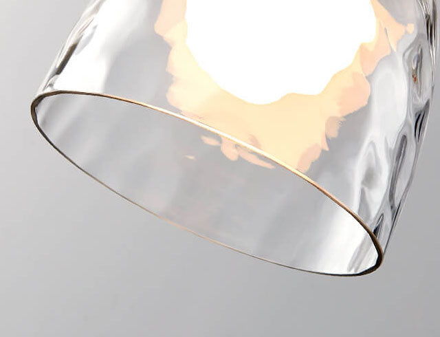 Nordic Clear Rippled Glass 1-Light Pendant Light with Shade
