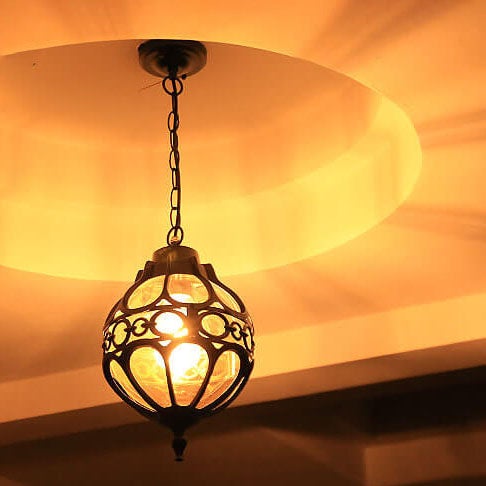 Retro Industrial Globe Pendant Light - 1-Light Outdoor Waterproof Fixture