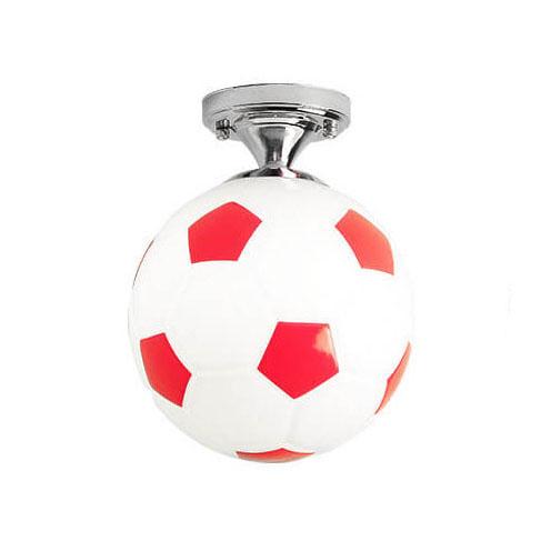 Creative Basketball & Soccer Glass 1-Light Semi-Flush Mount Ceiling Light