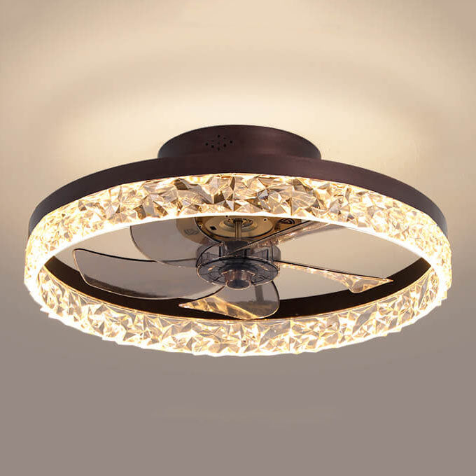 Contemporary Circle Ring LED Ceiling Fan Light – Semi-Flush Mount