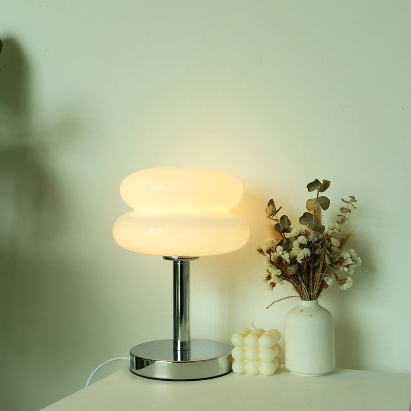 Modern Glass 1-Light Table Lamp with Tart Design