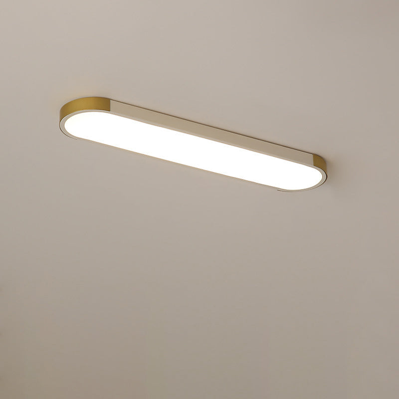 Sleek Modern Minimalist Rectangular Ring LED Flush-Mount Ceiling Light