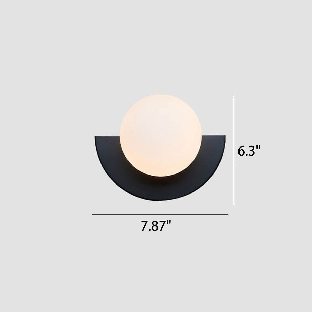 Modern Minimalist Glass Sphere Wall Sconce Lamp with Colorful Semicircle Design - 1-Light