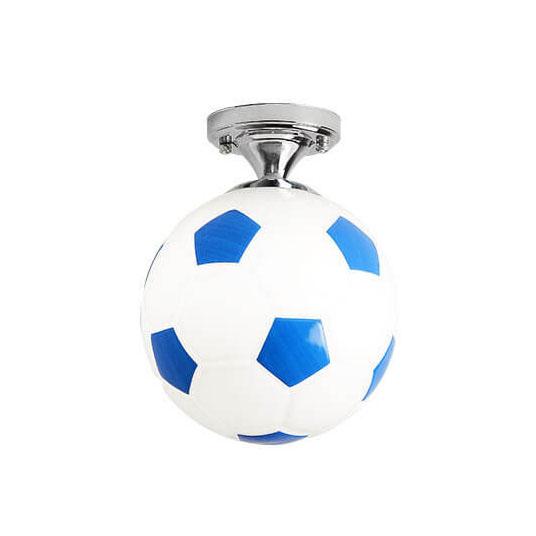 Creative Basketball & Soccer Glass 1-Light Semi-Flush Mount Ceiling Light