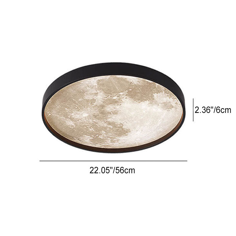Nordic Moon Round LED Flush Mount Ceiling Light — Creative Minimalist Design with Soft Ambient Glow