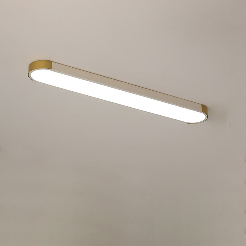 Sleek Modern Minimalist Rectangular Ring LED Flush-Mount Ceiling Light