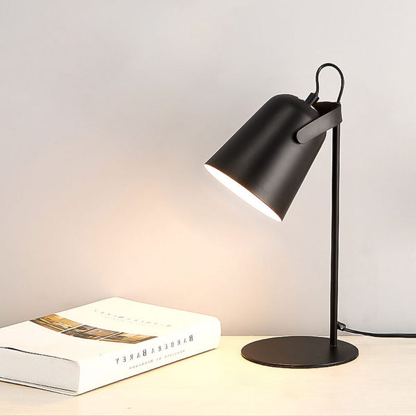 Nordic Macaron-Colored Iron Bucket Table Lamp with Creative 1-Light Design