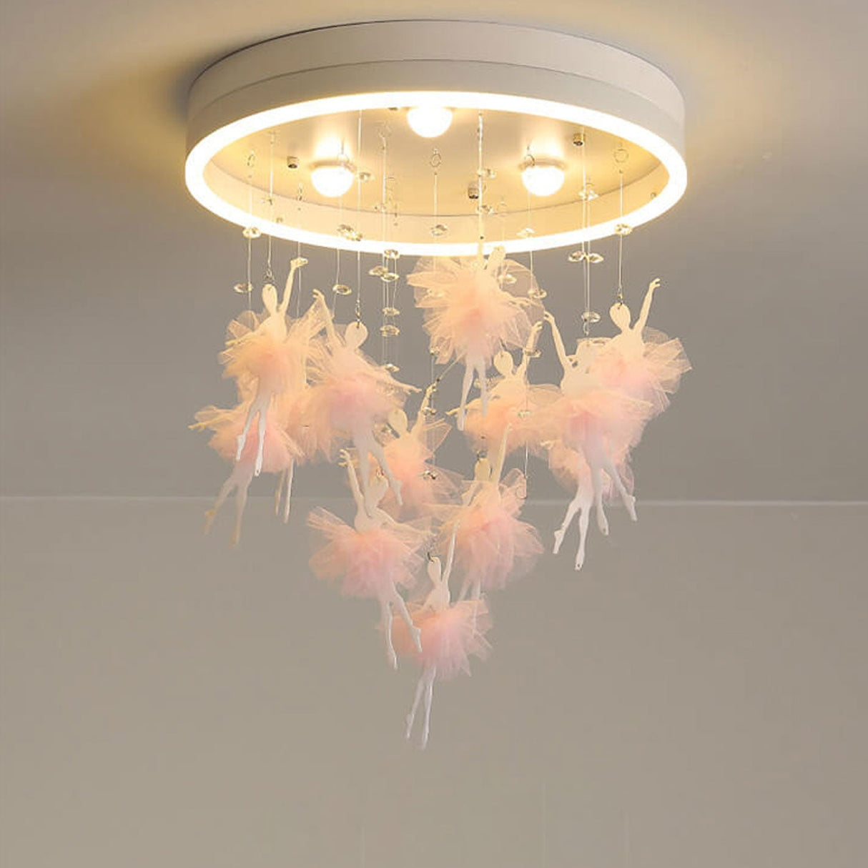 Modern Creative Cartoon Round Bird LED Flush Mount Ceiling Light - Hanging Pendant Style