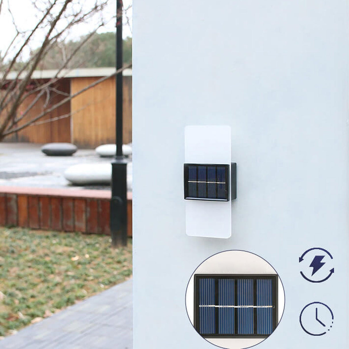 Courtyard Waterproof Acrylic LED Solar Wall Sconce Lamp - Modern Outdoor Lighting
