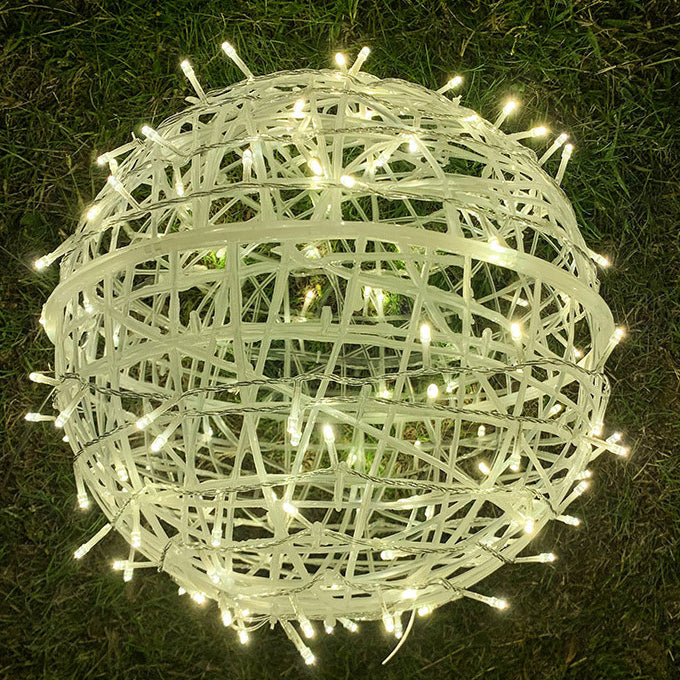Twisted Ball LED Outdoor Hanging Light – Waterproof, Decorative Garden Light