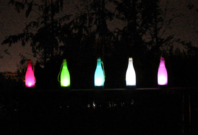 5-Pack Solar Wine Bottle LED Lights for Outdoor Decor - Hanging Lights
