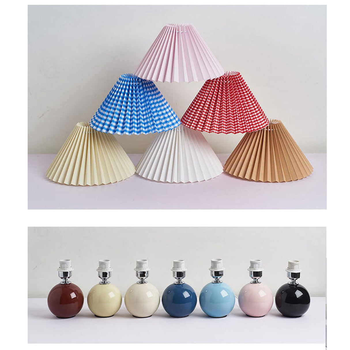 Sleek Nordic Minimalist Ceramic Pleated 1-Light Table Lamp