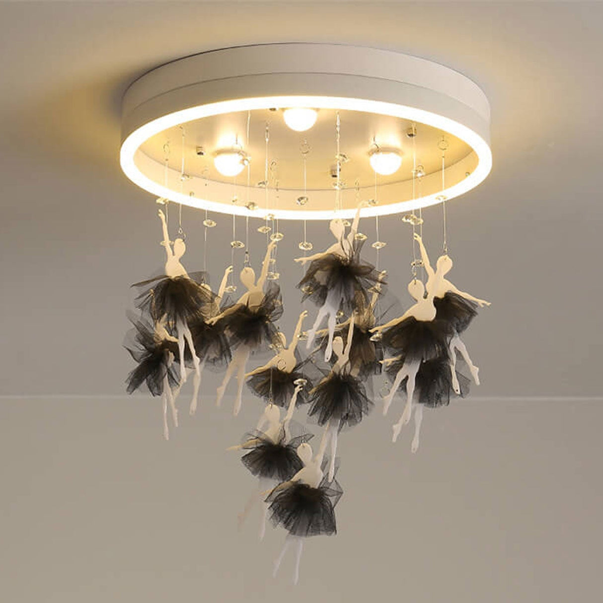 Modern Creative Cartoon Round Bird LED Flush Mount Ceiling Light - Hanging Pendant Style
