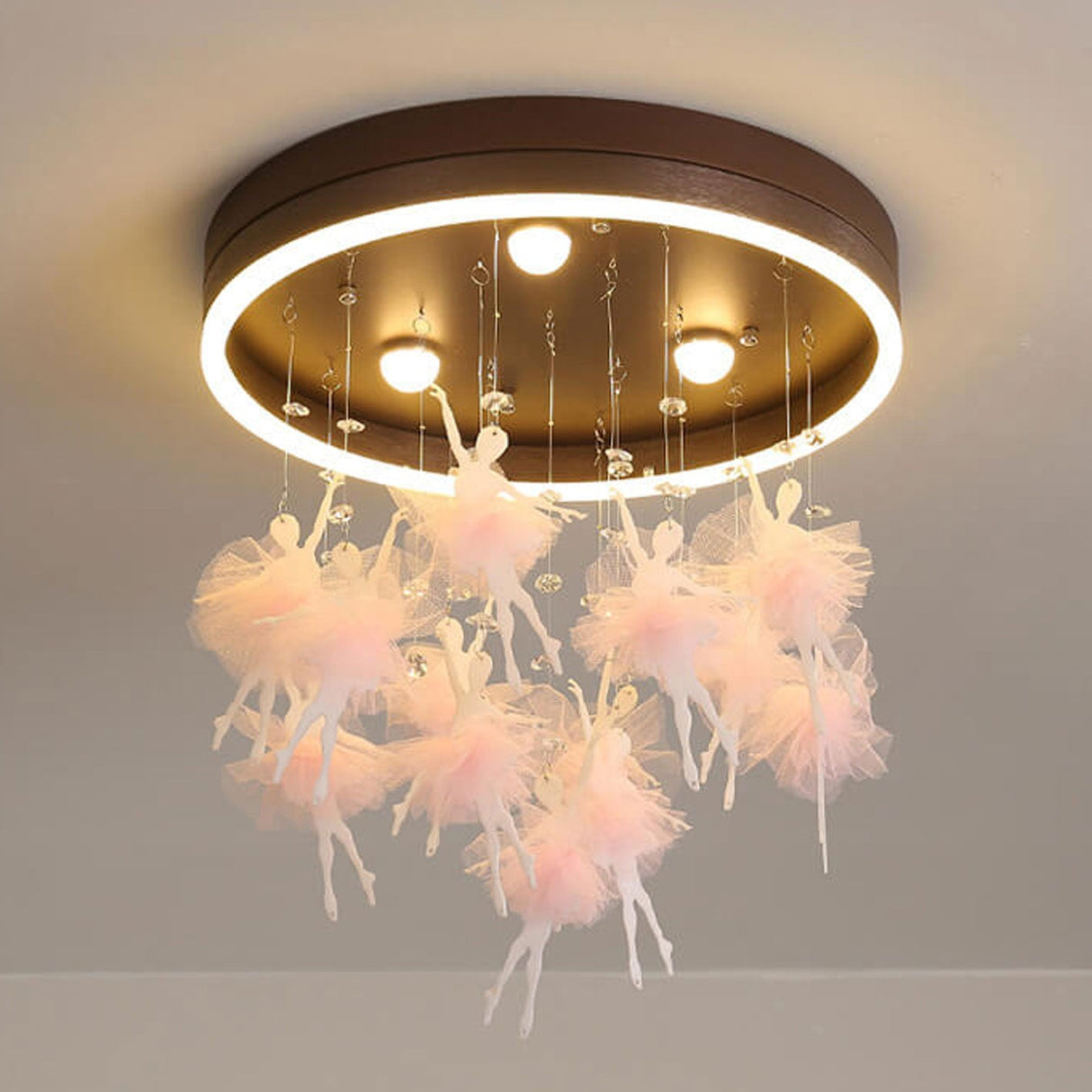 Modern Creative Cartoon Round Bird LED Flush Mount Ceiling Light - Hanging Pendant Style