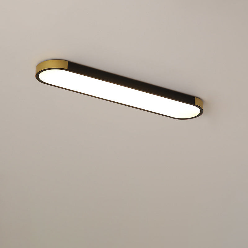 Sleek Modern Minimalist Rectangular Ring LED Flush-Mount Ceiling Light